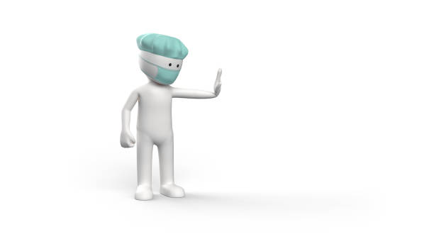 istock 3D render of a white stickman with surgeon cap 1022925524