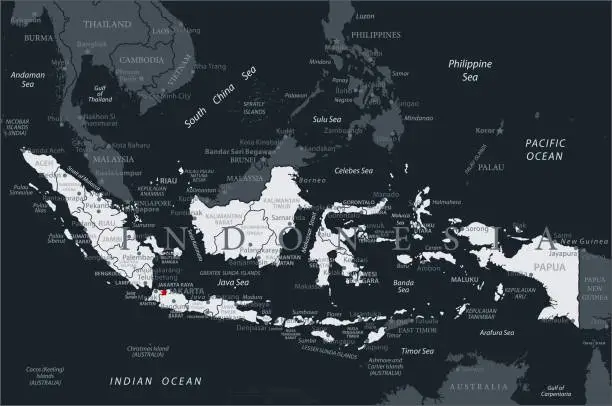 Vector illustration of 19 - Indonesia - Black Gray 10