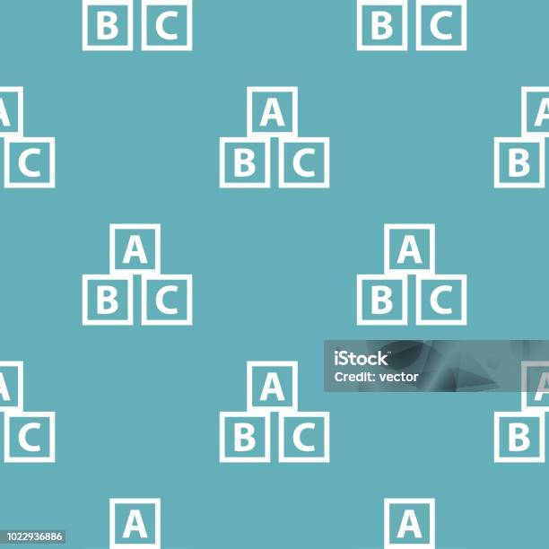 Abcd Pattern Block Education Abc Blocks Pattern Seamless Blue Stock Illustration ...
