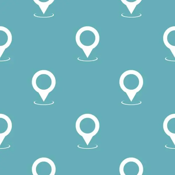 Vector illustration of Map pointer pattern seamless blue