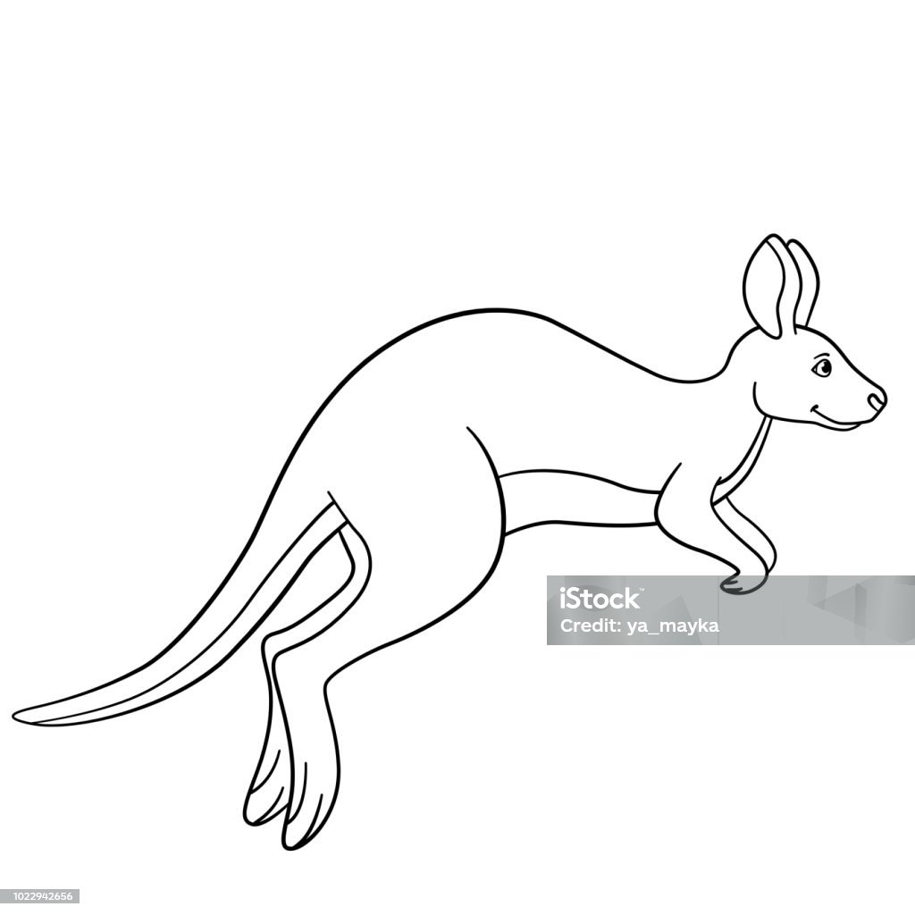 Kleurplaten Kleine Schattige Kangoeroe Wordt Uitgevoerd Stockvectorkunst En  Meer Beelden Van Australië - Istock