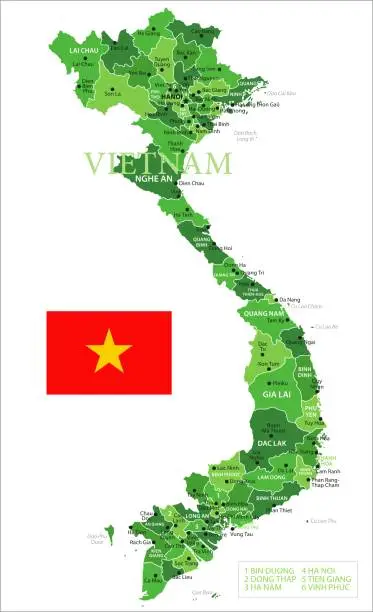 Vector illustration of Map of Vietnam - Infographic Vector