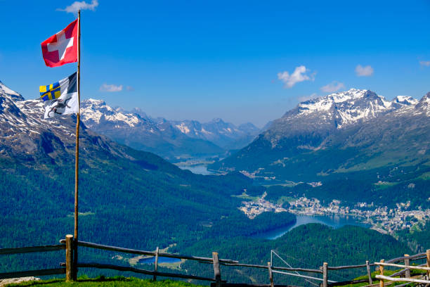 istock Muottas Muragl (2,454 m), view towards St Moritz and the Upper Engadine valley (Graubünden, Switzerland) 1022969204