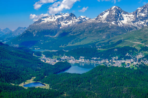 istock Muottas Muragl (2,454 m), view towards St Moritz and the Upper Engadine valley (Graubünden, Switzerland) 1022969662