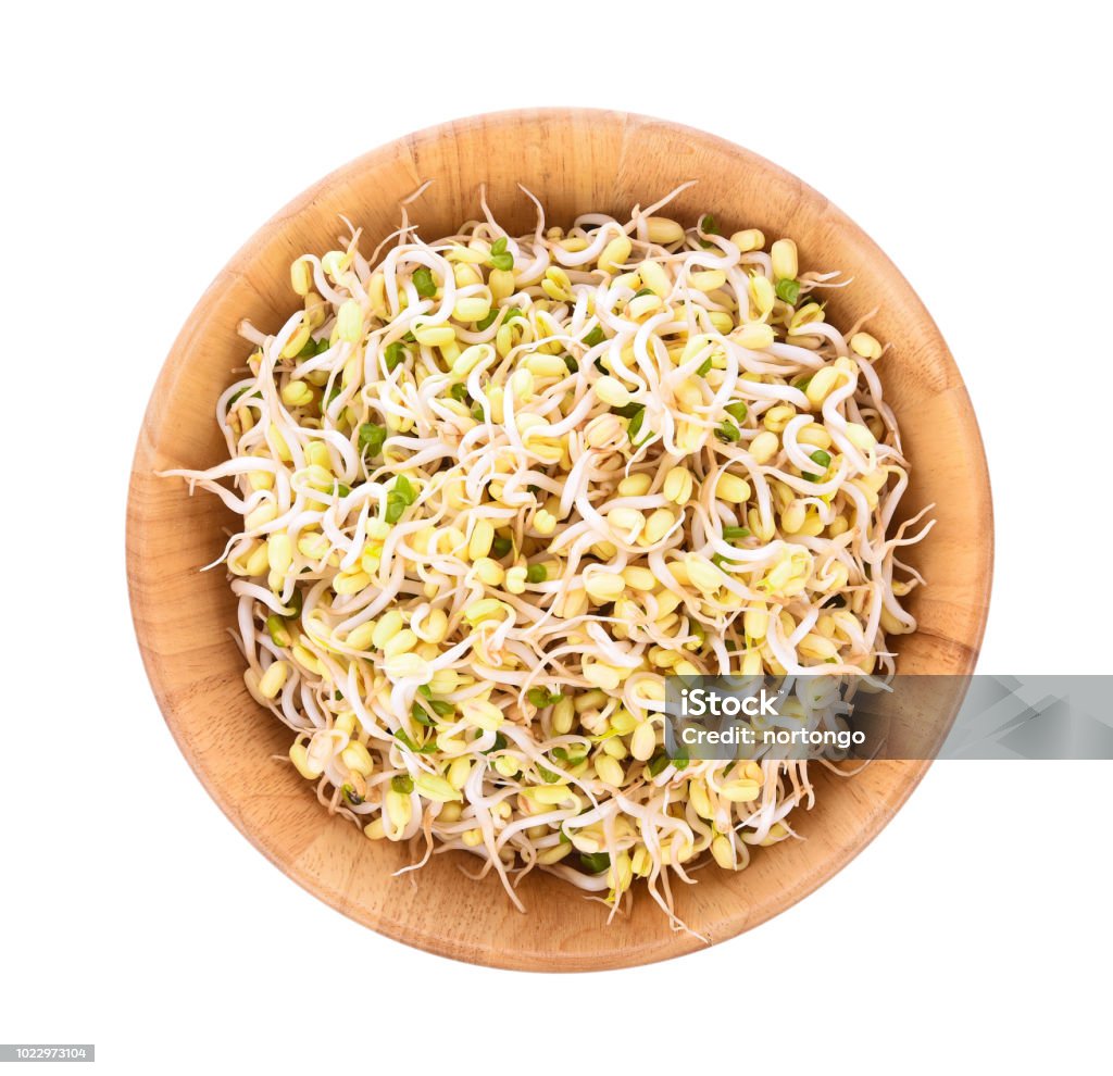 bean sprouts, soybean sprouts on white background Bean Stock Photo