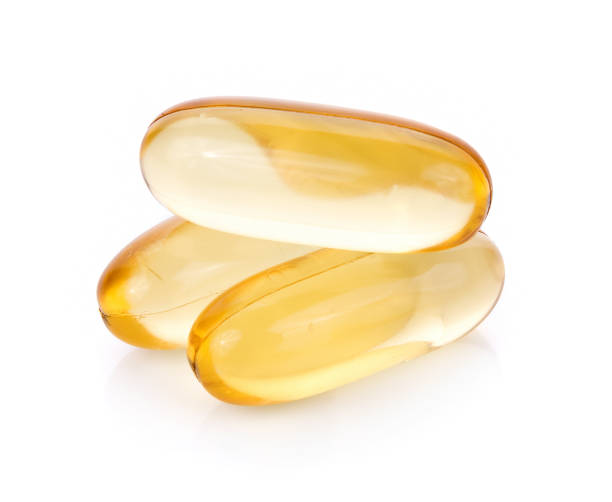 istock Fish oil pill on white background 1022975148