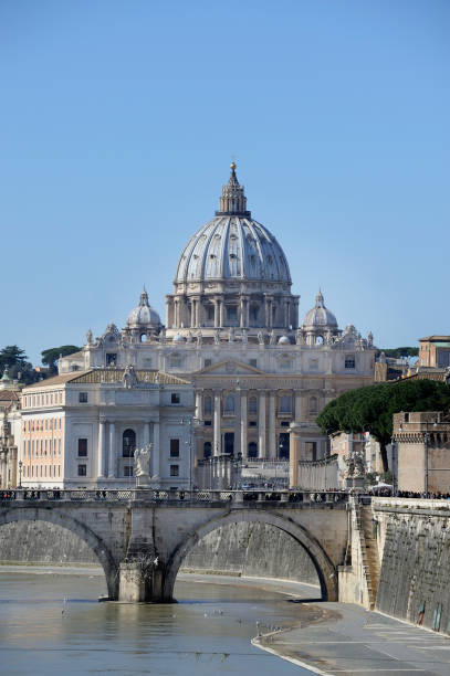The river Tiber and the Ponte Sant' Angelo bridge plus a view at the Sistine Chapel in Rome, Italy