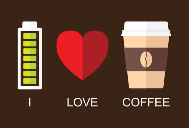 Vector illustration of Love and coffee