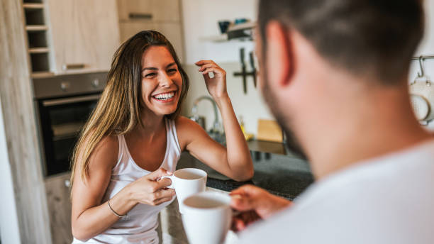 istock Happy couple enjoying weekend morning. 1022991230