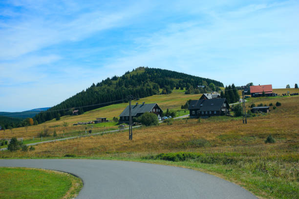 scenic old village in jizerka valley in the giant mountains, czech republic