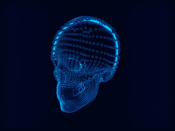istock Abstract Skull,skull ,futuristic style.3d rendering 1022995258