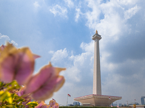 The National Monument (Indonesian: Monumen Nasional, abbreviated Monas) is a 132 m (433 ft) tower in the centre of Merdeka Square, Central Jakarta, symbolizing the fight for Indonesia. It is the national monument of the Republic of Indonesia, built to commemorate the struggle for Indonesian independence.