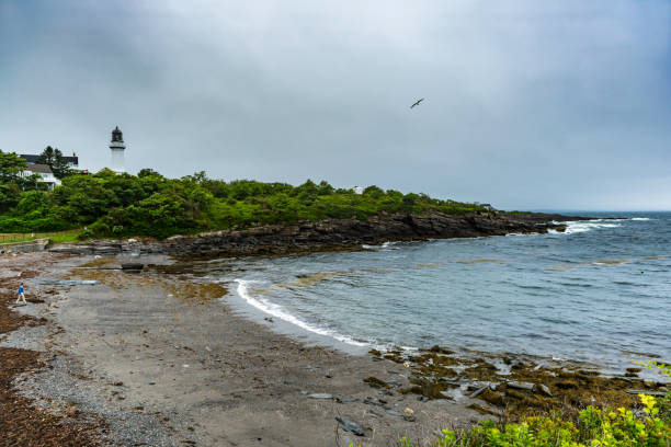 przylądek elizabeth - lighthouse landscape maine sea zdjęcia i obrazy z banku zdjęć