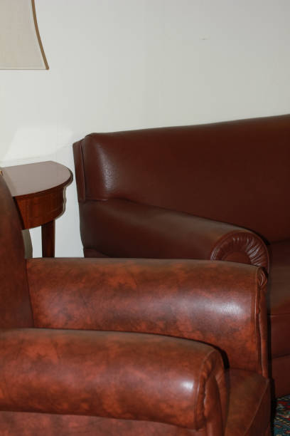 istock Brown Leather Chairs in Lounge 1023003712