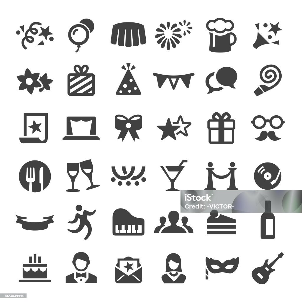 Celebrations Icons - Big Series Celebrations, Holiday, Party, Ceremony Party - Social Event stock vector