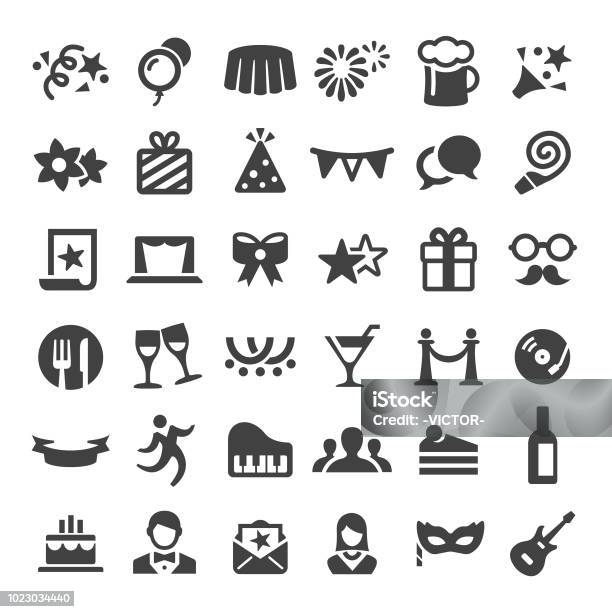 Celebrations Icons Big Series Stock Illustration - Download Image Now - Party - Social Event, Celebration, Birthday