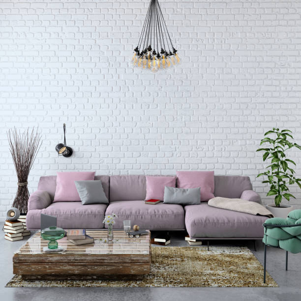 istock Modern Nordic interior with sofa and lots of details 1023042690
