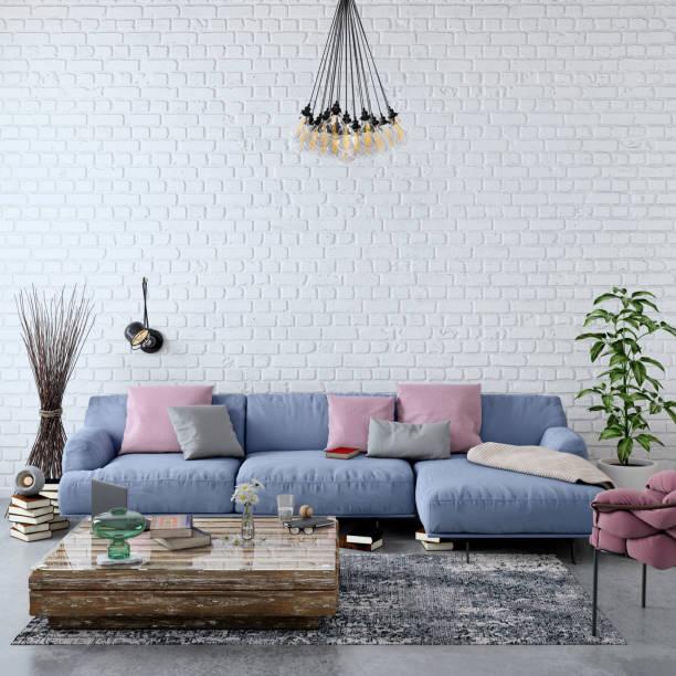 istock Modern Nordic interior with sofa and lots of details 1023042704