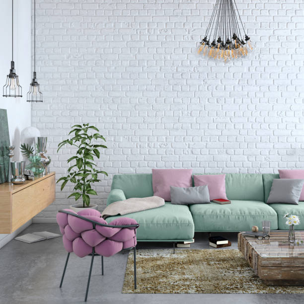 istock Modern Nordic interior with sofa and lots of details 1023042712