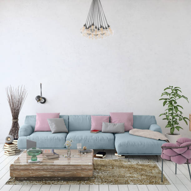 istock Modern Nordic interior with sofa and lots of details 1023042714