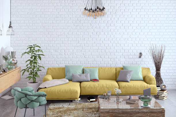 istock Modern Nordic interior with sofa and lots of details 1023042716
