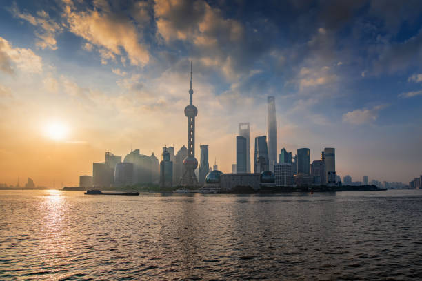 istock Skyline of Shanghai during sunrise, China 1023050132