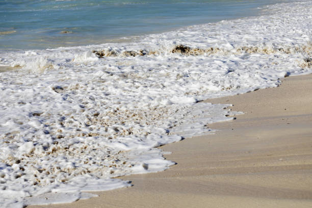 istock Sand and waves in Caribbean Beach, Antigua&Barbuda 1023054174