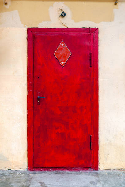 istock Vintage wooden red door. 1023058204