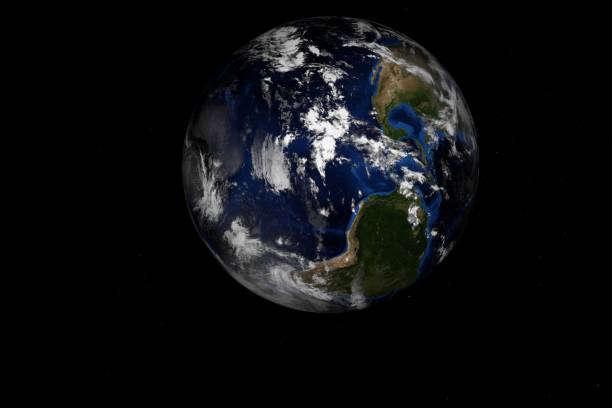 istock 3d high resolution rendered Planet Earth and the moon. View from space 1023066428