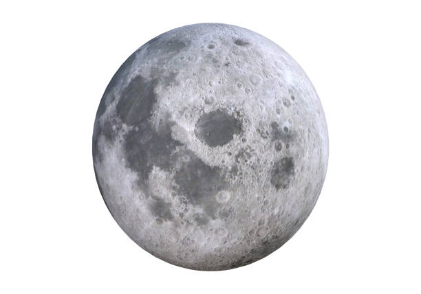 istock Big moon closeup isolated on white 3d illustration 1023066616