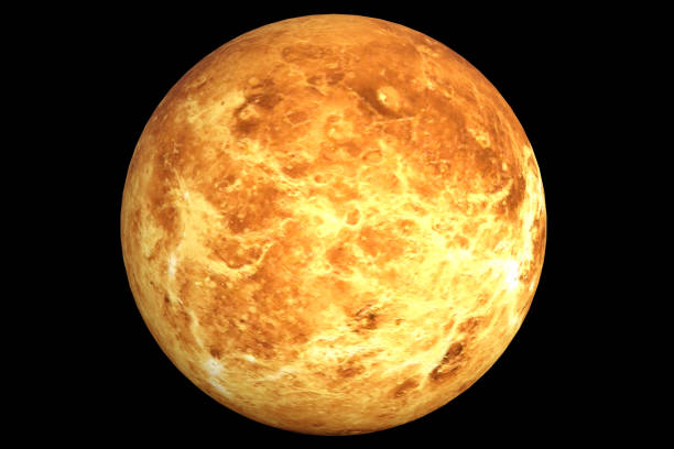 istock Venus planet isolated on black background. It is the second planet from the Sun. 3D rendering. 1023066904