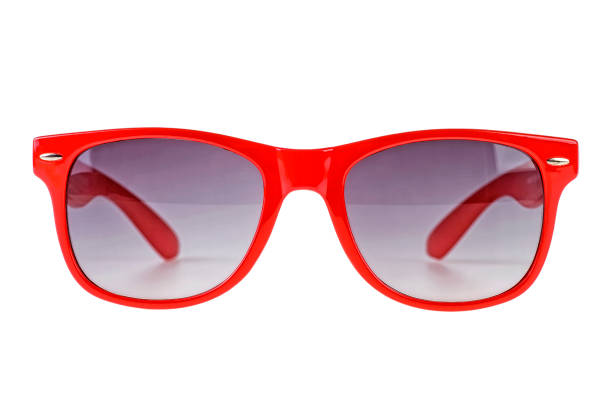 istock Women's red sunglasses isolated on white background 1023074168