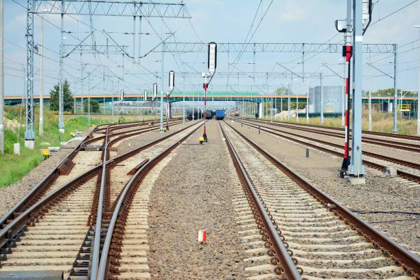 istock Railroad tracks at a train station 1023085312