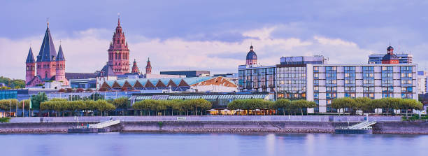 cityscape of Mainz, banner stock photo