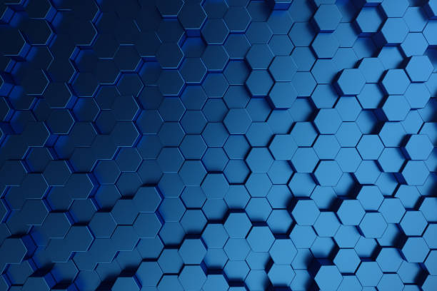 istock 3D illustration abstract dark blue of futuristic surface hexagon pattern. Blue geometric hexagonal abstract background. 1023104940