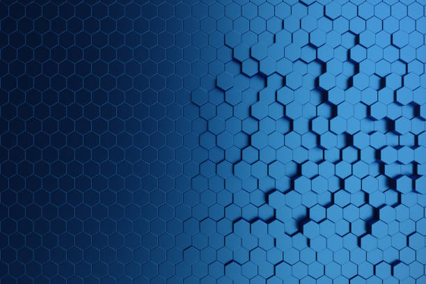istock 3D illustration abstract dark blue of futuristic surface hexagon pattern. Blue geometric hexagonal abstract background. 1023104958