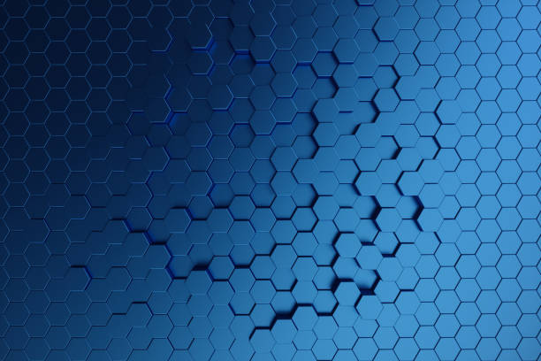 istock 3D illustration abstract dark blue of futuristic surface hexagon pattern. Blue geometric hexagonal abstract background. 1023104972