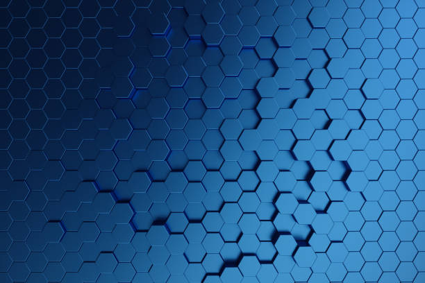 istock 3D illustration abstract dark blue of futuristic surface hexagon pattern. Blue geometric hexagonal abstract background. 1023104980