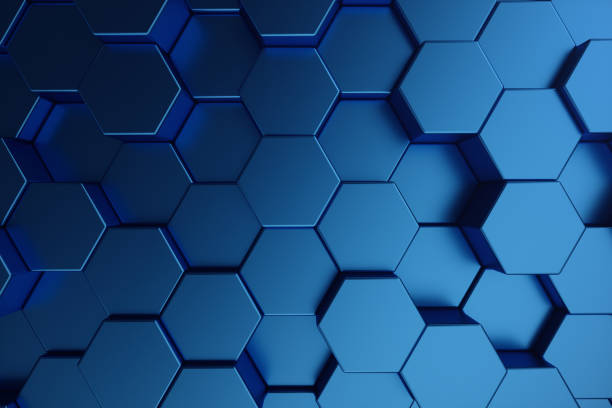 istock 3D illustration abstract dark blue of futuristic surface hexagon pattern. Blue geometric hexagonal abstract background. 1023104986