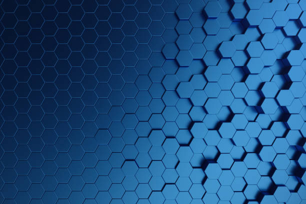 istock 3D illustration abstract dark blue of futuristic surface hexagon pattern. Blue geometric hexagonal abstract background. 1023105002
