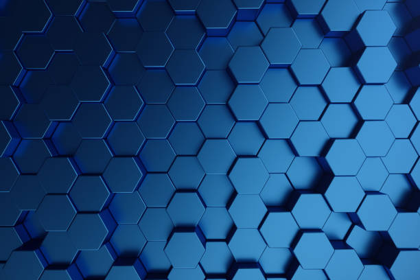 istock 3D illustration abstract dark blue of futuristic surface hexagon pattern. Blue geometric hexagonal abstract background. 1023105056