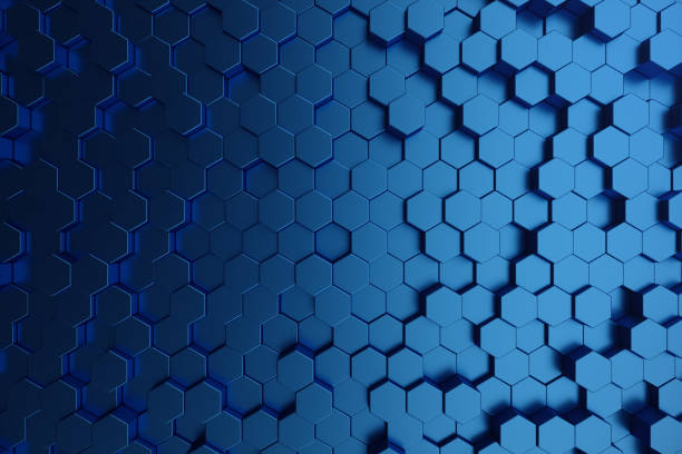 istock 3D illustration abstract dark blue of futuristic surface hexagon pattern. Blue geometric hexagonal abstract background. 1023105078
