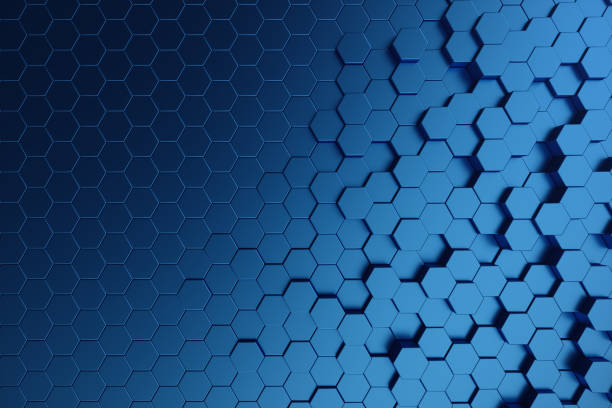 istock 3D illustration abstract dark blue of futuristic surface hexagon pattern. Blue geometric hexagonal abstract background. 1023105080