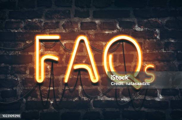 Häufig Gestellte Fragen Stockfoto und mehr Bilder von Frage und Antwort - Frage und Antwort, Fragezeichen, Neon