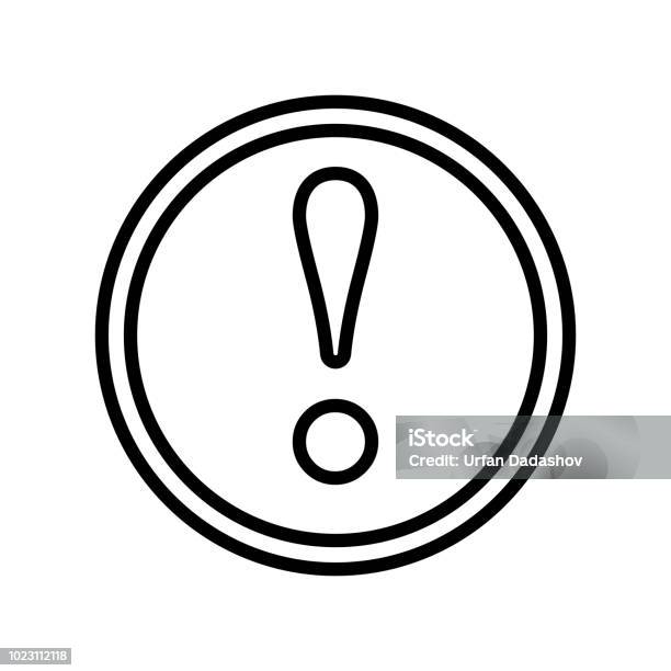 Warning Icon Vector Sign And Symbol Isolated On White Background Warning Logo Concept Stock Illustration - Download Image Now