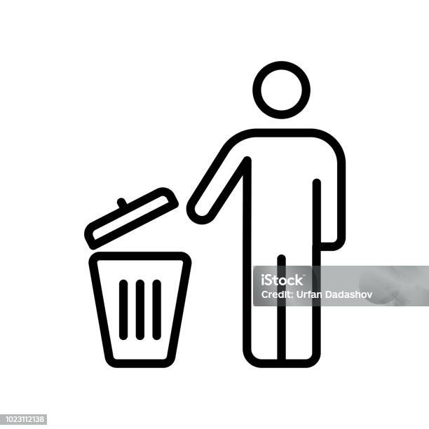 Garbage Icon Vector Sign And Symbol Isolated On White Background Garbage Logo Concept Stock Illustration - Download Image Now