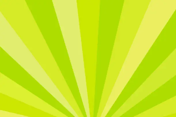 Vector illustration of Yellow and green rays. Radial rays abstract background. Colorful background for your design.