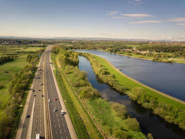 Drone Picture of Motorway M74 Facing North