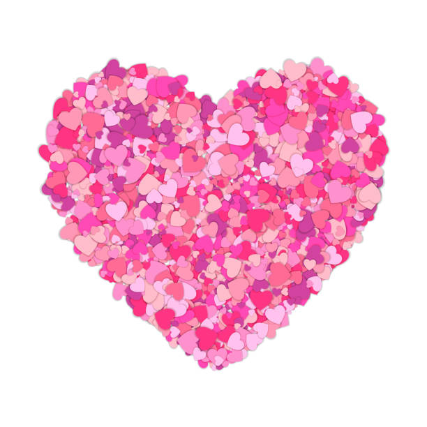 Small Pink Hearts Creates One Big Colorful Hearts Heart Isolated