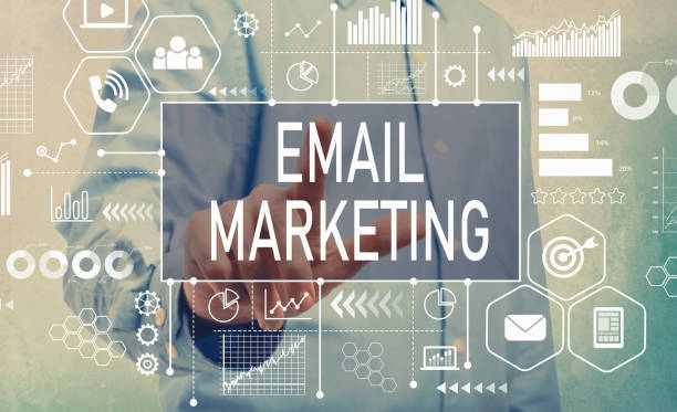 istock Email marketing with businessman 1023159030